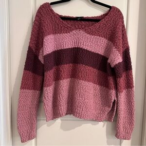 Rue 21 Boucle Knit Striped Sweater Size Medium‎